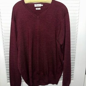 Peter Millar Maroon V-Neck Sweater
